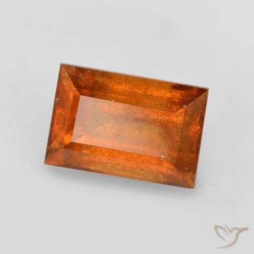 Granato hessonite Arancione scuro naturale da 1.37 ct, Taglio a baguette, SI