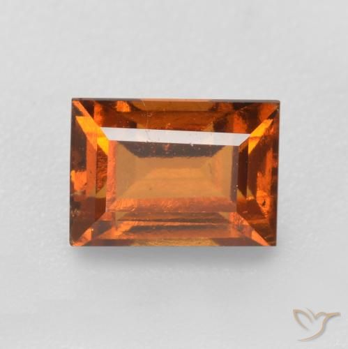 Granato hessonite Arancione scuro naturale da 1.39 ct, Taglio a baguette, VS