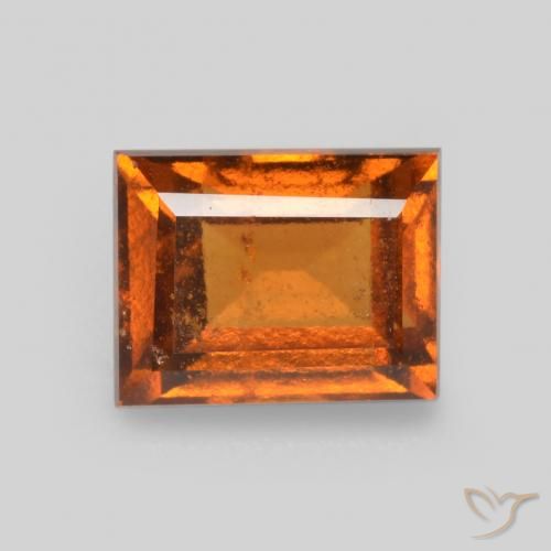 Granato hessonite Arancione scuro naturale da 1.31 ct, Taglio a baguette, VS-SI