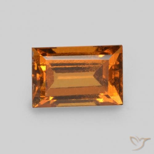 0.91ct Naturale Arancione scuro Granato hessonite, Taglio a baguette, VS