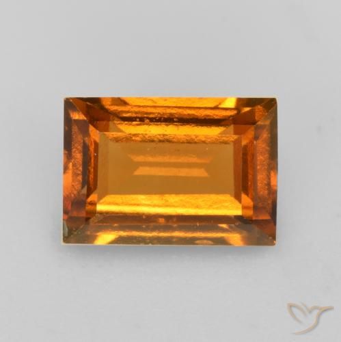 1.23ct Naturale Arancio Terra Granato hessonite, Taglio a baguette, VS