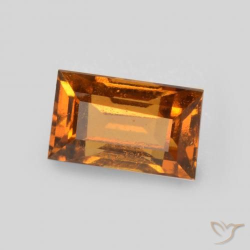 Granato hessonite Arancione marroncino naturale da 0.76 ct, Taglio a baguette, VS
