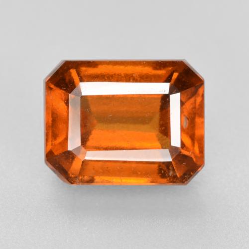 Granato essonite naturale arancione da 2,95 ct, taglio smeraldo, VS-SI