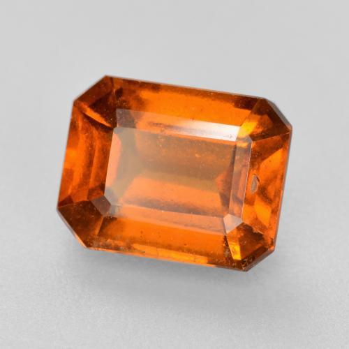 Granato essonite naturale arancione da 2,95 ct, taglio smeraldo, VS-SI