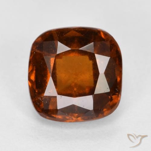 2.00ct Naturale Arancione rossastra Granato hessonite, Cuscino, VS-SI
