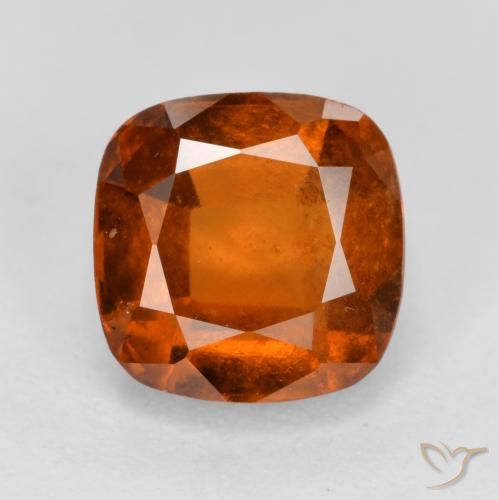 2.10ct Naturale Arancione scuro Granato hessonite, Cuscino, VS-SI