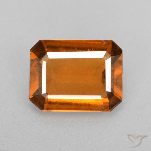 Granato hessonite Arancio Medio naturale da 1.98 ct, Taglio smeraldo, VS-SI