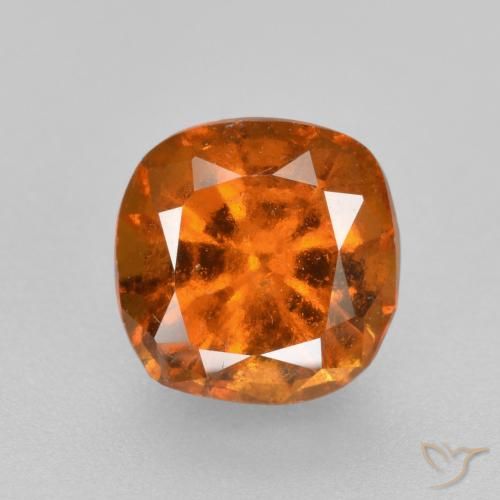 1.42ct Naturale Arancione scuro Granato hessonite, Cuscino, VS-SI