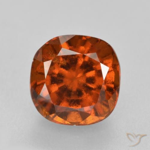 2.19ct Naturale Arancione Ambra Granato hessonite, Cuscino, VS-SI