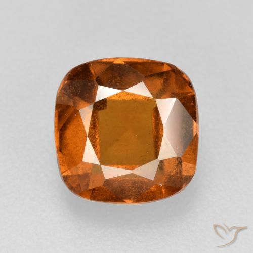 2.19ct Naturale Arancione scuro Granato hessonite, Cuscino, VS-SI