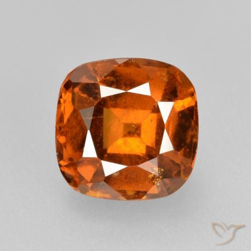 2.01ct Naturale Arancione scuro Granato hessonite, Cuscino, VS-SI