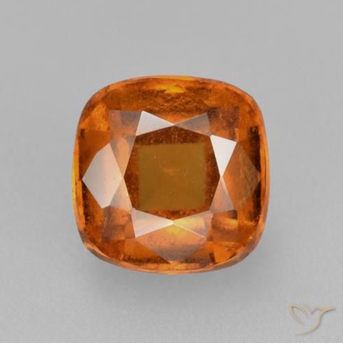 2.08ct Naturale Arancione scuro Granato hessonite, Cuscino, VS-SI