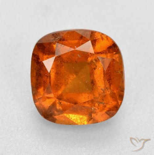 1.64ct Naturale Arancione Ambra Granato hessonite, Cuscino, SI