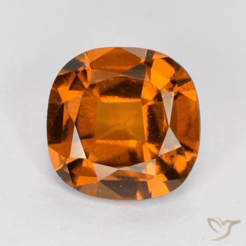 1.60ct Naturale Arancione scuro Granato hessonite, Cuscino, VS