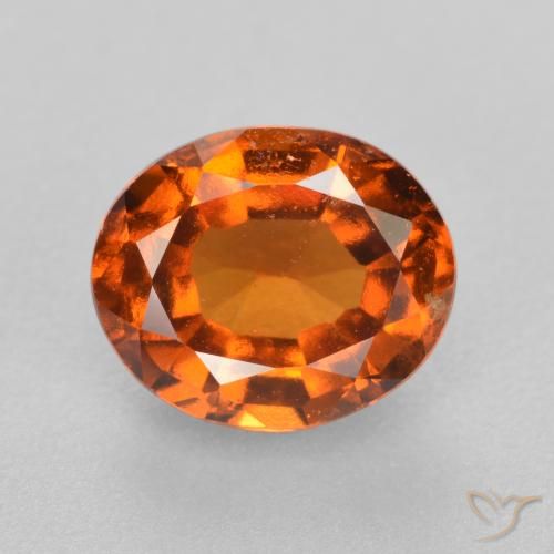 1.86ct Naturale Arancione scuro Granato hessonite, Ovale, VS