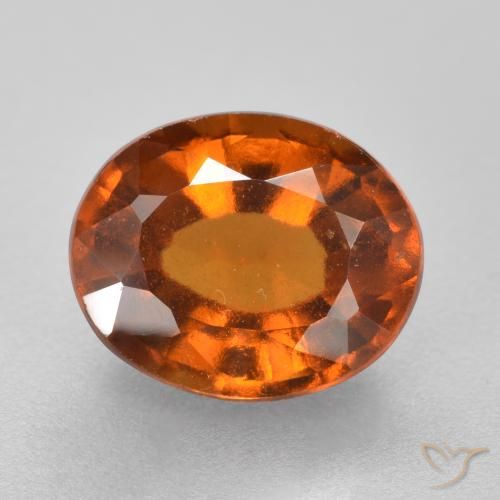 2.25ct Naturale Arancione scuro Granato hessonite, Ovale, VS