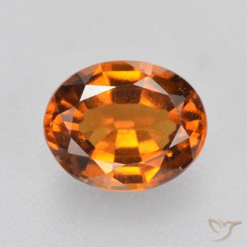Granato essonite naturale arancione da 1,47 ct, taglio ovale, VVS-VS