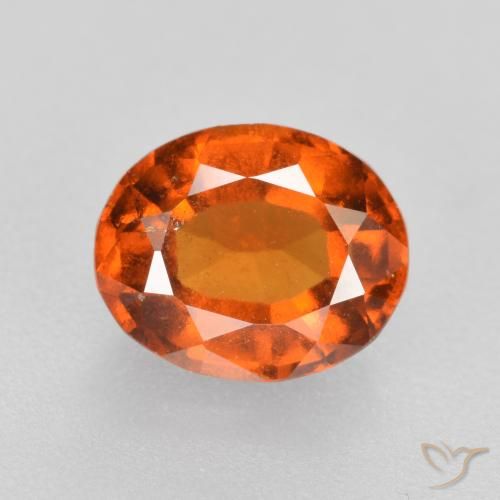 1.77ct Naturale Arancione scuro Granato hessonite, Ovale, VS-SI