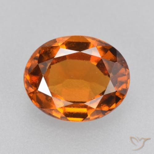 1.92ct Naturale Arancione scuro Granato hessonite, Ovale, VVS-VS