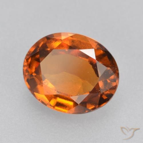 Granato hessonite Arancione scuro naturale da 1.92 ct, Ovale, VVS-VS