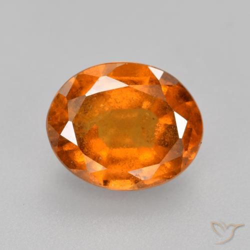 2.06ct Naturale Arancione scuro Granato hessonite, Ovale, SI