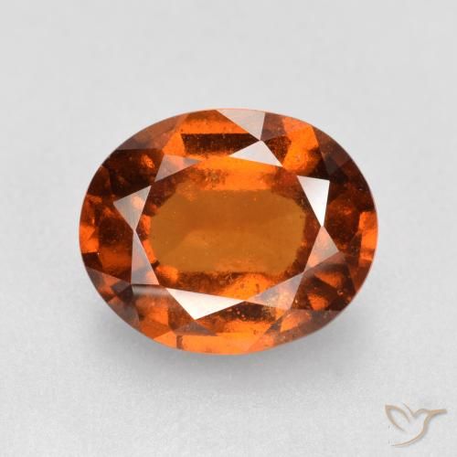 2.27ct Naturale Arancione rossastra Granato hessonite, Ovale, VS-SI