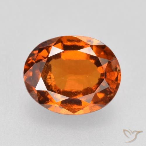 1.62ct Naturale Arancione scuro Granato hessonite, Ovale, VS-SI