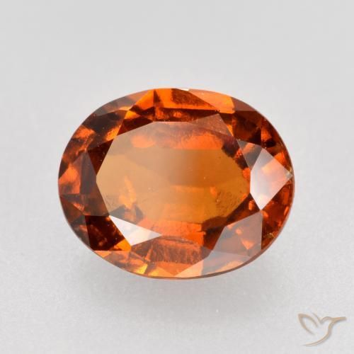 Granato hessonite Arancione scuro naturale da 1.62 ct, Ovale, VS-SI