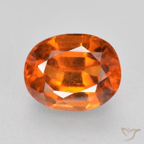 2.08ct Naturale Arancione scuro Granato hessonite, Ovale, VVS-VS