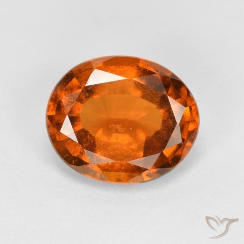 2.12ct Naturale Arancione scuro Granato hessonite, Ovale, SI