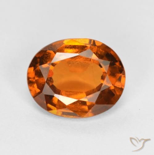 1.66ct Naturale Arancio Medio Granato hessonite, Ovale, VS