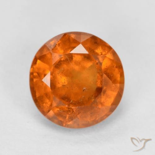 1.64ct Naturale Arancio Medio Granato hessonite, Rotondo, SI