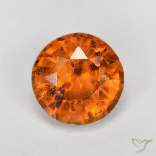 1.57ct Naturale Arancione scuro Granato hessonite, Rotondo, SI