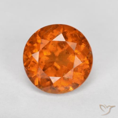 1.50ct Naturale Arancione scuro Granato hessonite, Rotondo, SI