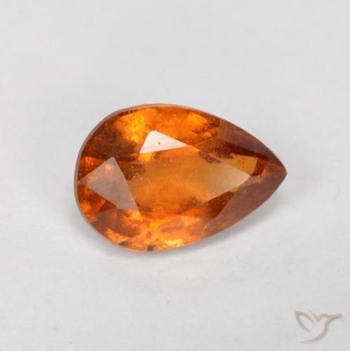 0.82ct Naturale Arancio Medio Granato hessonite, Forma a pera, SI