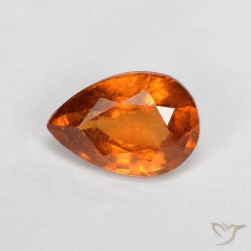 Granato hessonite Arancio Medio naturale da 0.82 ct, Forma a pera, SI