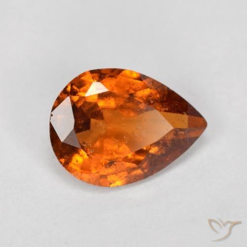 0.92ct Naturale Arancio medio-scuro Granato hessonite, Forma a pera, SI