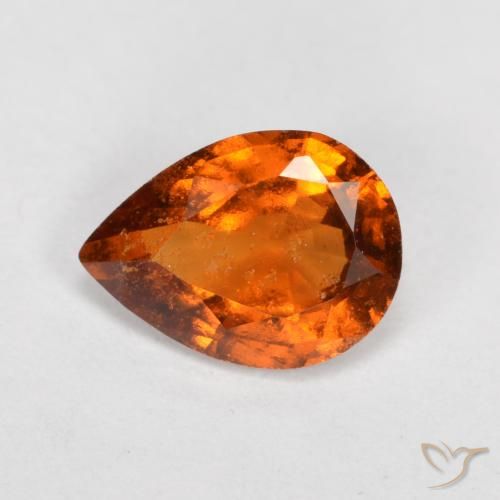 Granato hessonite Arancio medio-scuro naturale da 0.92 ct, Forma a pera, SI