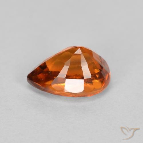 Granato hessonite Arancione scuro naturale da 0.93 ct, Forma a pera, VS