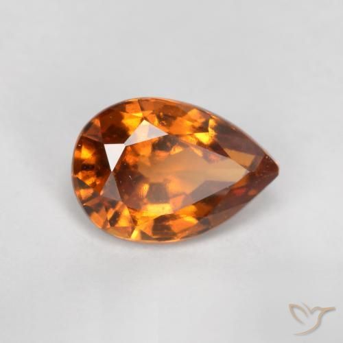 0.83ct Naturale Arancione scuro Granato hessonite, Forma a pera, VS