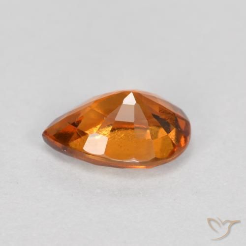 Granato hessonite Arancione scuro naturale da 0.83 ct, Forma a pera, VS