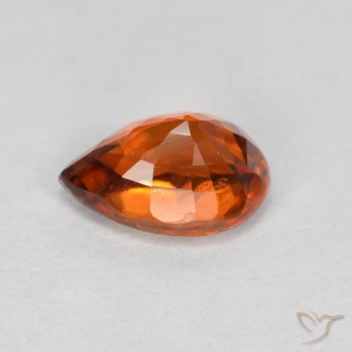 Granato hessonite Arancione Ambra naturale da 0.85 ct, Forma a pera, VS