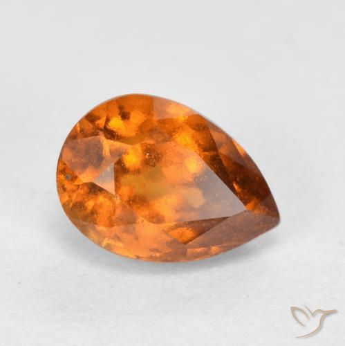 Granato hessonite Arancio medio-scuro naturale da 1.11 ct, Forma a pera, VS-SI