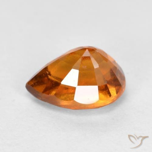 Granato hessonite Arancio medio-scuro naturale da 1.11 ct, Forma a pera, VS-SI