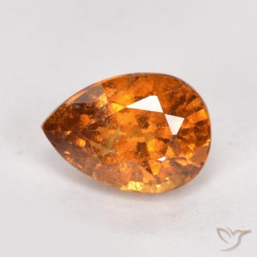 Granato hessonite Arancione scuro naturale da 0.99 ct, Forma a pera, SI