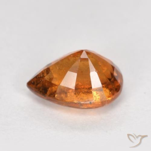 Granato hessonite Arancione scuro naturale da 0.99 ct, Forma a pera, SI