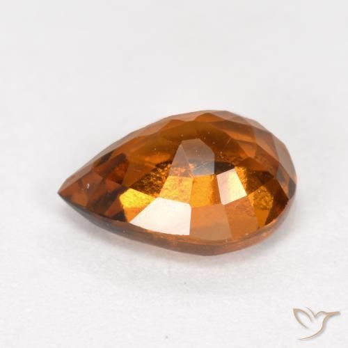 Granato hessonite Arancione scuro naturale da 1.11 ct, Forma a pera, VS