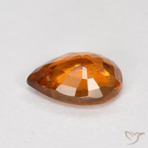 Granato hessonite Arancione scuro naturale da 0.79 ct, Forma a pera, VS-SI