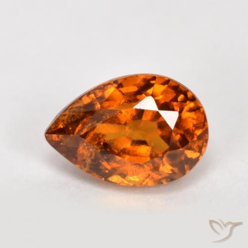 Granato hessonite Arancio medio-scuro naturale da 1.04 ct, Forma a pera, VS-SI