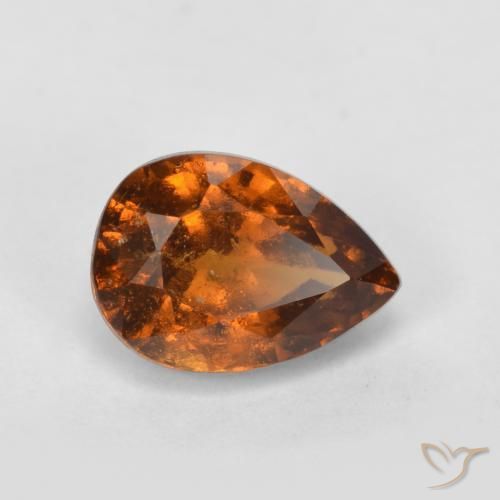Granato hessonite Arancio medio-scuro naturale da 1.04 ct, Forma a pera, VS-SI